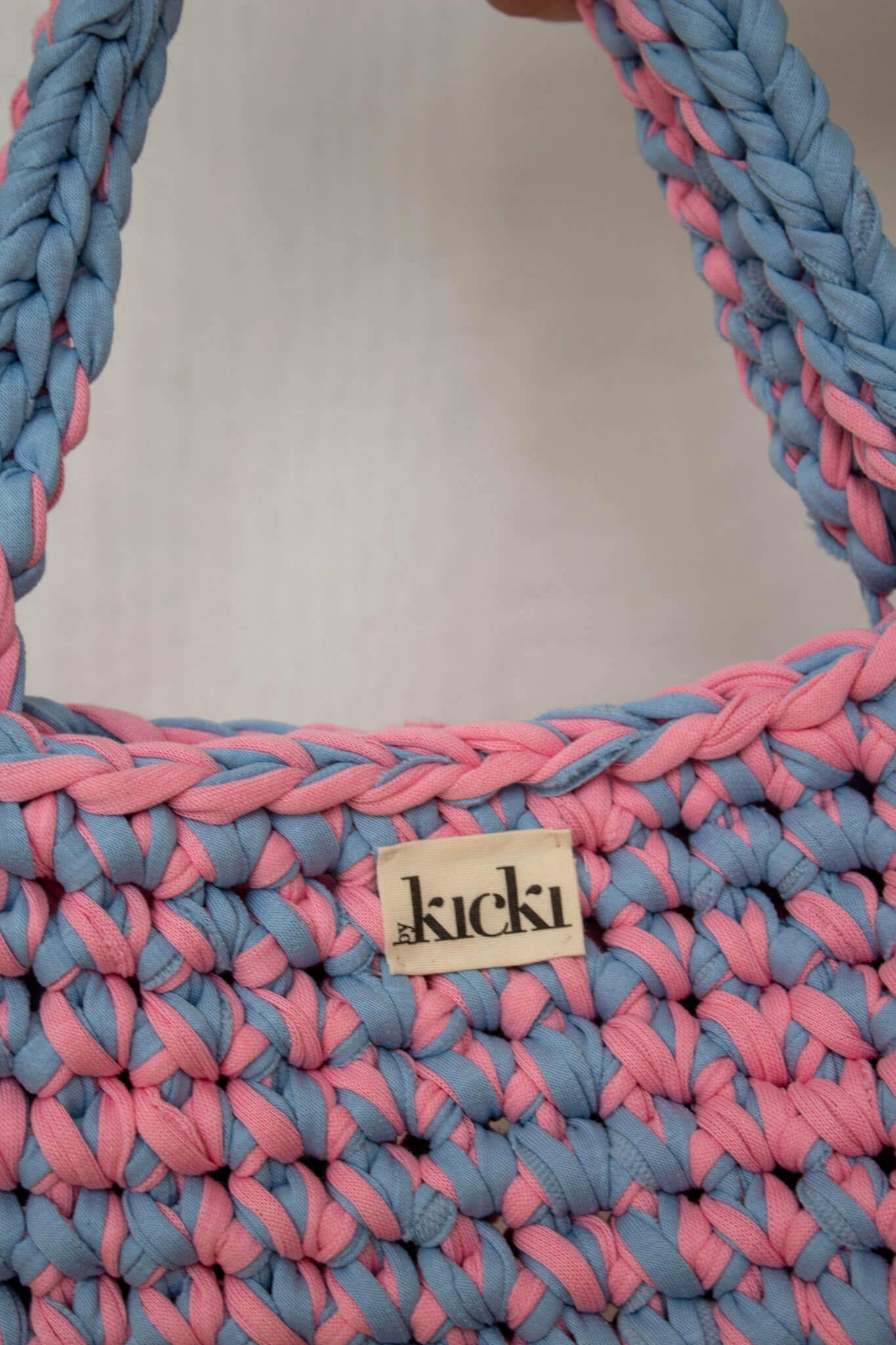 Häketasche I blue blush