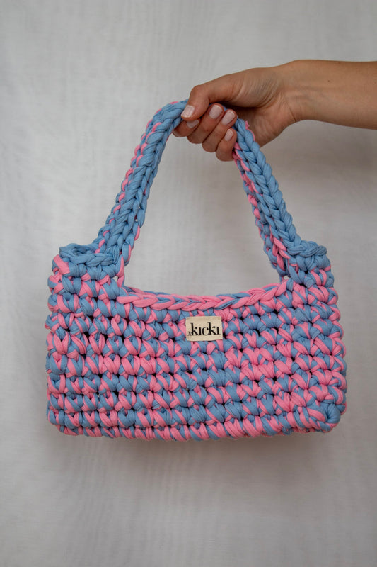 Häketasche I blue blush